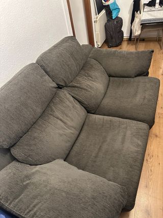 Sofá Cama 3 Plazas Gris/Marrón