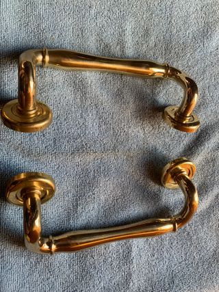 Maniglione  per portone in ottone lucido