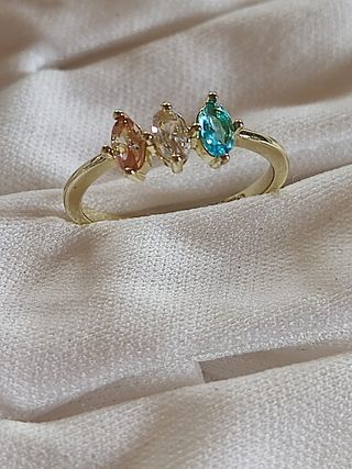 Anillo Plata 925 con Circonitas Multicolor