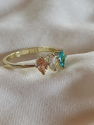 Anillo Plata 925 con Circonitas Multicolor