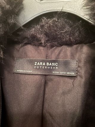 Chaqueta Zara Negra Peluda