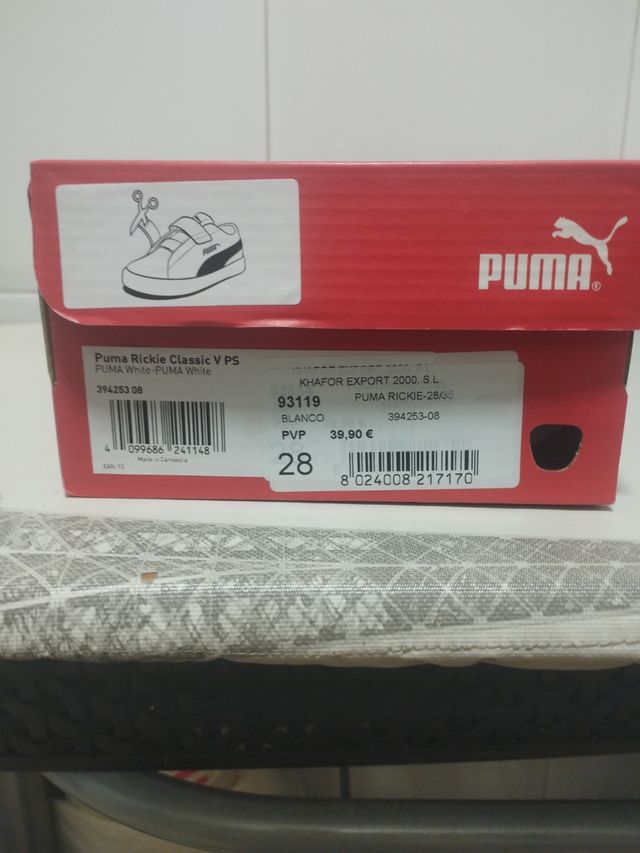 Deportivas niño Puma Talla 28 Blancas