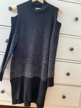 Vestido fiesta Anna Field negro y plata T38