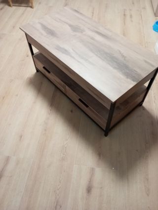 Mesa de centro madera y metal extensible