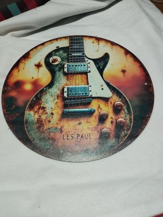 Placa Metálica Guitarra Les Paul 20cm