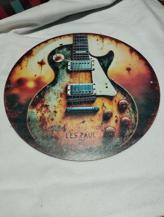 Placa Metálica Guitarra Les Paul 20cm