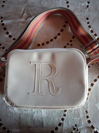 Borsa Beige con Tracolla Multicolore