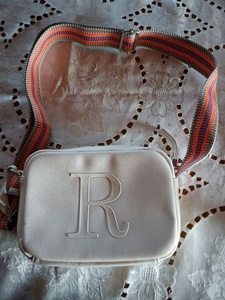 Borsa Beige con Tracolla Multicolore