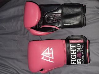 Guantes de Boxeo Rosa Cuero Cierre Velcro