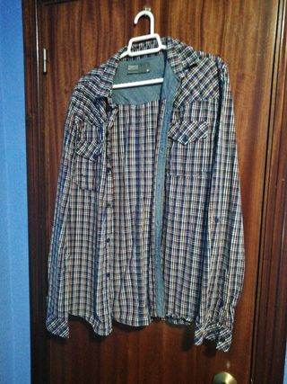 Camisa Blanco Talla M Cuadros