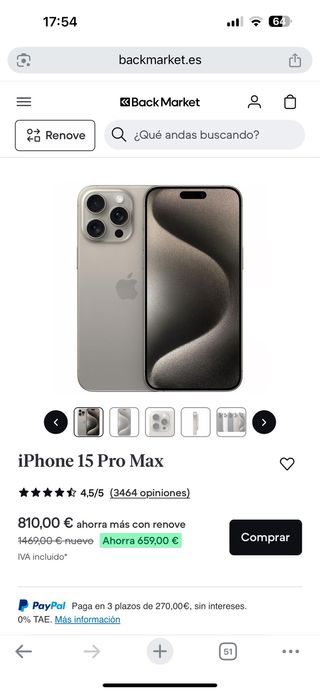 iPhone 15 Pro Max 256GB blanvo