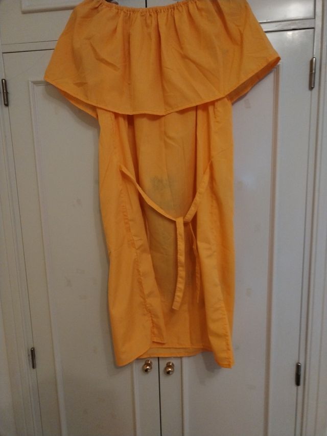 Vestido Amarillo Bordado a Mano