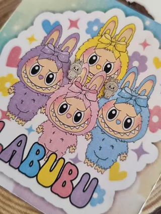 Pendientes Labubu Plata