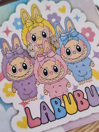 Pendientes Labubu Plata