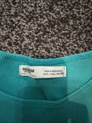 Pull&Bear Top sin mangas color verde azulado Talla