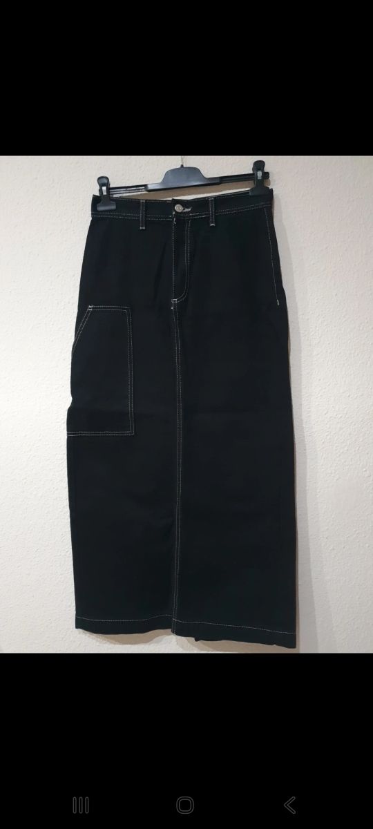 Falda vaquera cargo negra