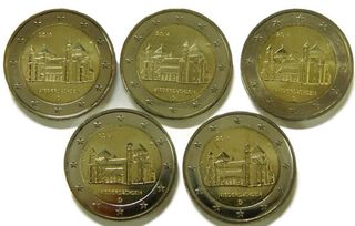 Moneda 2€ Alemania 2014 set 5 cecas Hildesheim