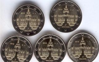 Moneda 2€ Alemania 2016 set 5 cecas Dresde
