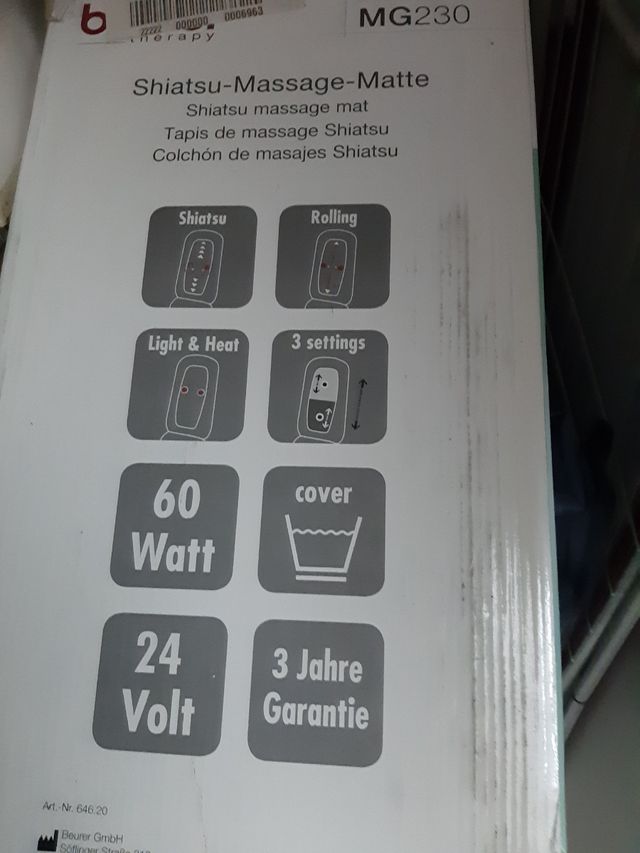 Colchón Masaje Shiatsu Beurer. Con mando