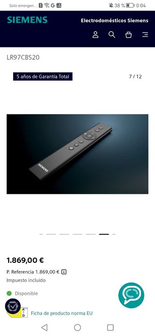 Campana Techo Siemens iQ500 Blanco