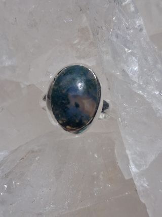 Anillo Plata Ley Ágata Musgosa