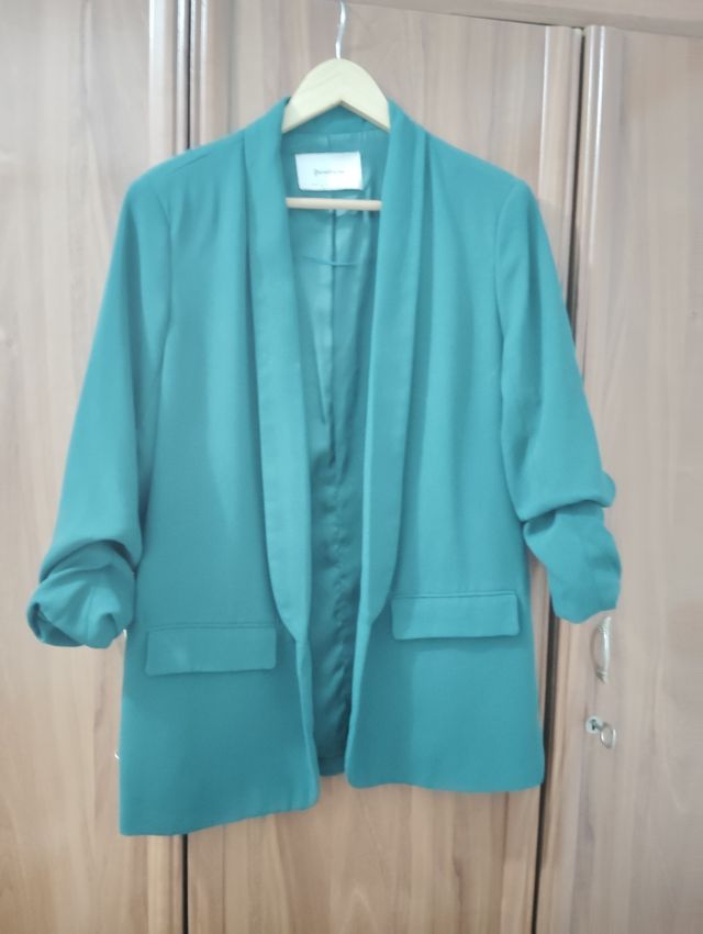 Blazer Stradivarius Verde Talla L