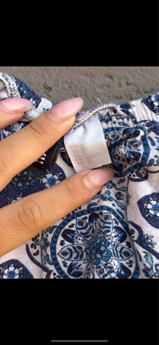 Top H&M a barca maniche lunghe fantasia blu