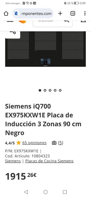 Placa Inducción Siemens EX975KXW1E 90cm