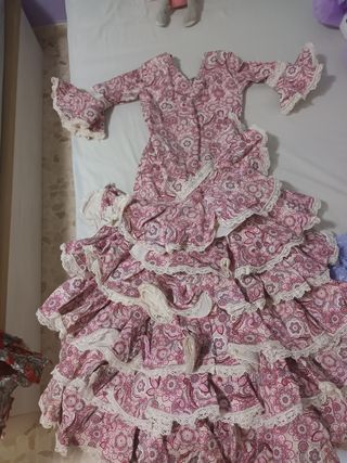 Traje Flamenca Niña Rosa talla 6-8 años