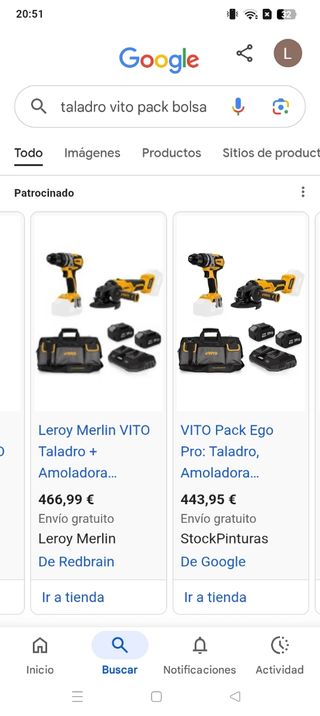 Taladro y radial Vito Pro Power con bolsa