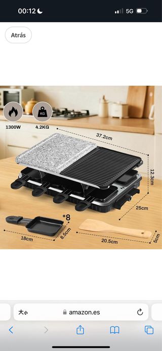 Raclette para 8 personas