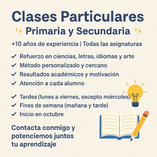 Clases particulares de Primaria y Secundaria
