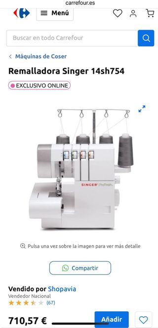 Remalladora Singer IAN 271515 Nueva Precintada