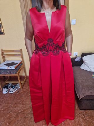 Vestido rojo de fiesta mujer