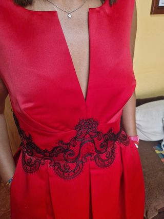Vestido rojo de fiesta mujer