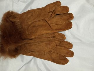 Guantes marrones mujer talla M con pelo