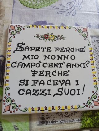 Quadretto piastrella Sapete perché mio nonno
