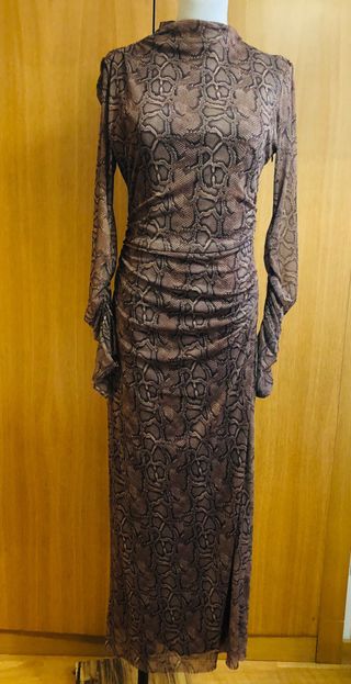 Nuevo Vestido Tul Estampado Zara M