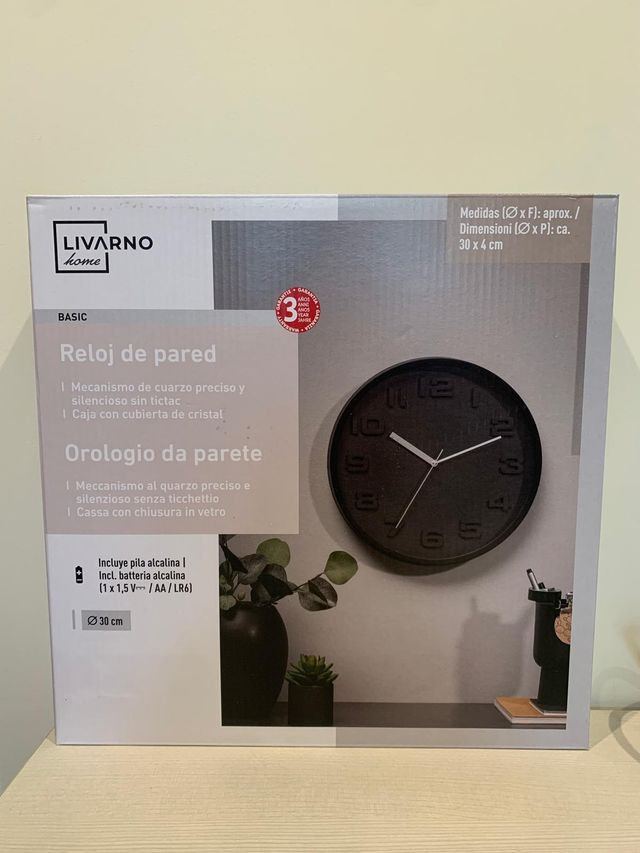 Orologio da parete nero minimalista Livarno Home