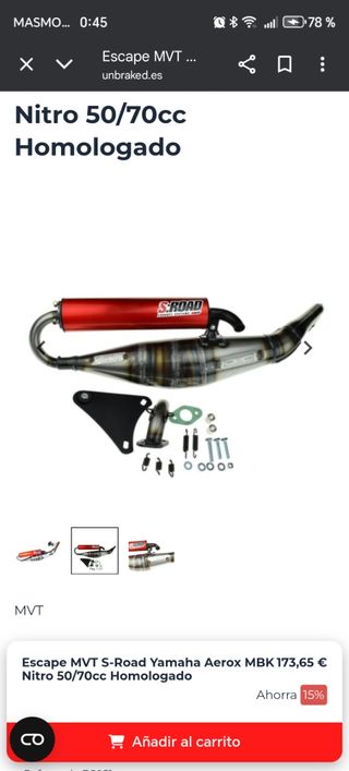 Solo hoy 130€Escape MVT Nitro 50/70cc Homologado