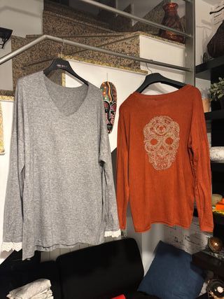 Conjunto de 2 jerséis: azul y verde oliva