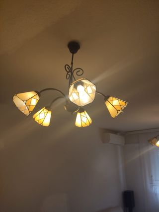 2 lámparas de techo estilo antiguo.
