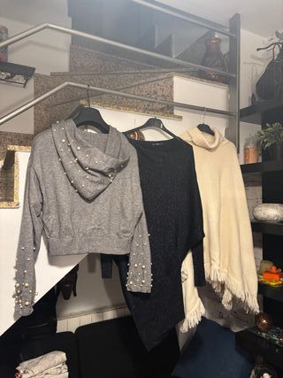 Jersey Zara Gris Perlas Talla Única