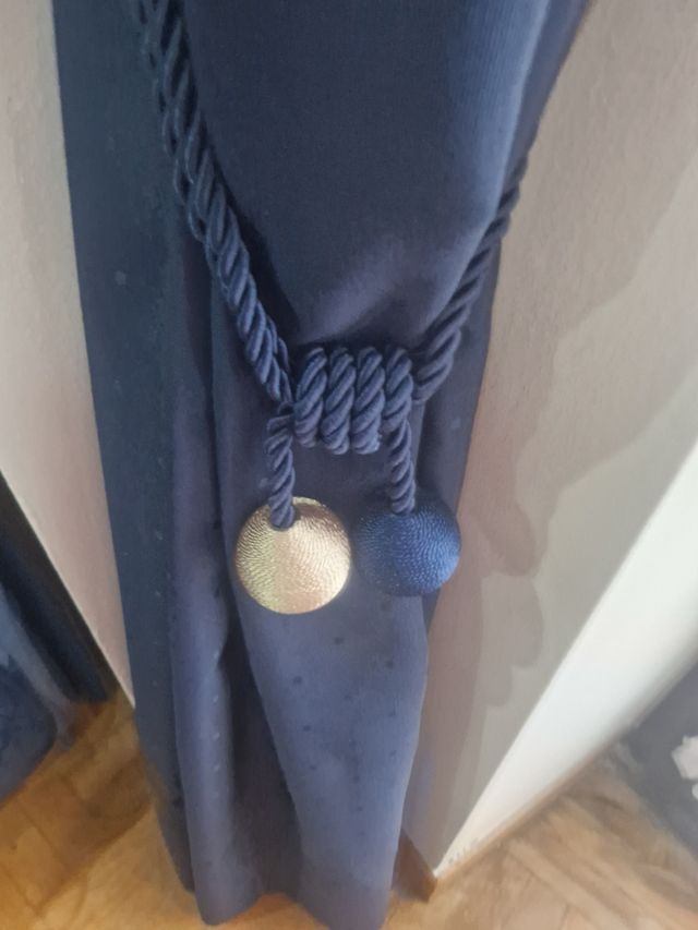 Pareja alzapaños o abrazaderas de cortinas azules