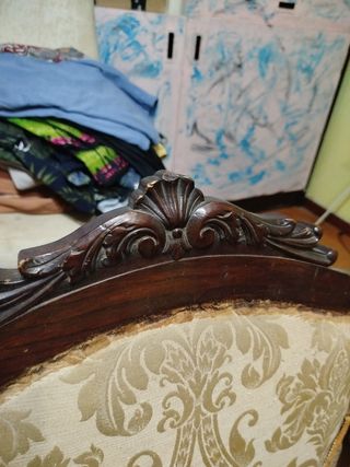 Butaca antigua madera castaño