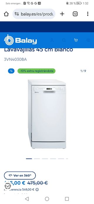 Lavavajillas Balay 45cm Wifi Libre Instalación