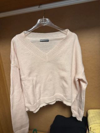 Jersey rosa escote pico
