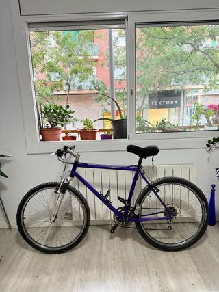 Bicicleta de montaña morada
