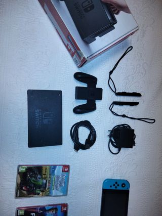 Nintendo Switch con juegos y mando extra