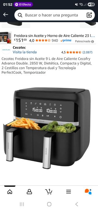 Cecotec Freidora Doble 9L